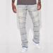 Men's Stretch Denim Cargo Pants – Workwear Straight Fit With Patchwork & Flared Hem (28-42, Cotton Blend, Retro Washed, Streetwear Aesthetic)_mkmklike.com