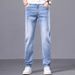 Men's Slim Fit Straight Leg Jeans Summer Casual Long Pants Korean Style 2024 New Sports Fashion_mkmklike.com