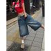 Women's Clothing Straight Jeans Women American High Street Retro Loose Drape Wide Leg Cropped Pants_mkmklike.com