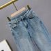 Women's Clothing Fashion Star Hot Diamond Straight Jeans For Women Hot Style Washed High Waist Loose Slim All Match Wide Leg Trousers_mkmklike.com