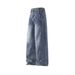 Deconstructed High Street Jeans - Vintage Washed Baggy Denim Pants For Men & Women (Black/Blue/Antique Wash)_mkmklike.com