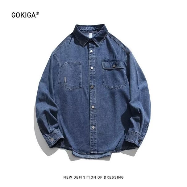 Denim Shirt Men's Long Sleeves Can Be Worn In All Seasons, Loose American Casual Shirt Youth Retro Simple Jacket Men's Tide Six_mkmklike.com