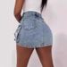 Women's Denim Hottie INS Popular Pocket Workwear Mini Skirt_mkmklike.com