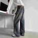 Rhombus Jacquard Jeans Men's Spring And Autumn American High Street Slight Pants Teen Vintage Loose Straight Pants_mkmklike.com