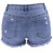 Women's Clothing High Waist Cotton Blue Shorts Washed Slim Light Color Women's Straight Denim Shorts_mkmklike.com
