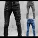 Motorcycle Style Trendy Stretch Skinny Jeans_mkmklike.com