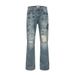 High Hand-Painted Graffiti Print Flared Jeans For Men American Street Style Niche Distressed Trendy Loose Long Pants_mkmklike.com