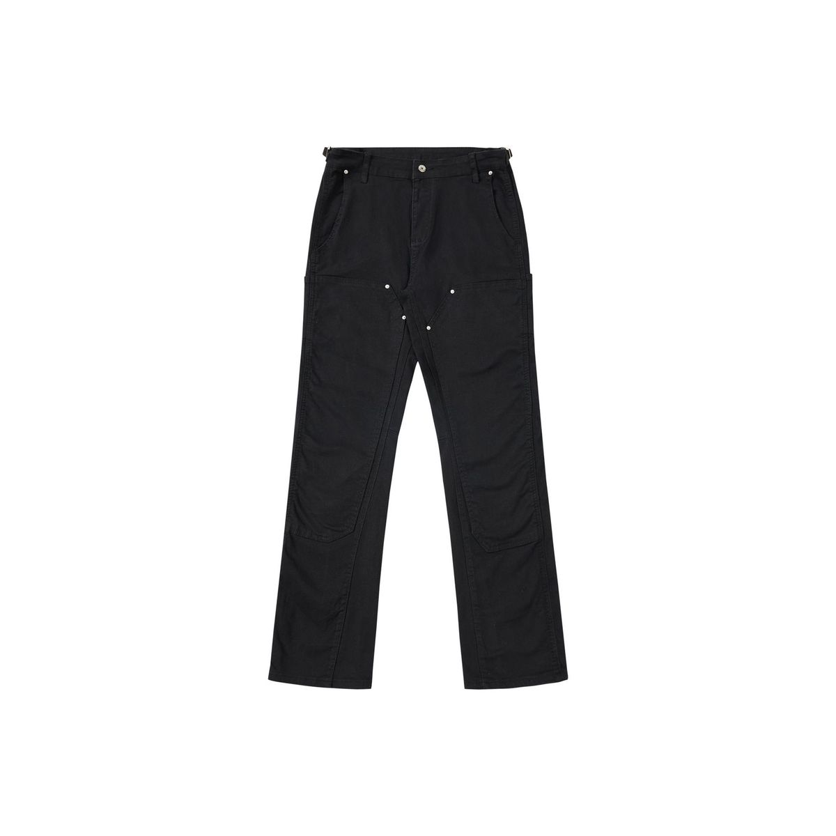 Men's Clothing Black/Brown Washed Flared Work Pants – Zipped Utility Jeans With Vintage Casual Style_mkmklike.com