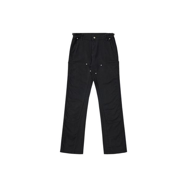 Men's Clothing Black/Brown Washed Flared Work Pants – Zipped Utility Jeans With Vintage Casual Style_mkmklike.com