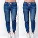 Cross-border Wish Loose Plus-size Elastic Waist Jeans Tapered Lantern Pants For Women_mkmklike.com