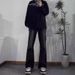 Black Micro Flared Jeans For Men In Autumn, Slim Straight Leg, Cool And High-End Pants, American High Street Pants_mkmklike.com