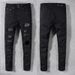 Men's Clothing High Street Fashion Brand Fashion Black Ripped Jeans Men's Hot Diamond Elastic Slim Fit Skinny Pants Trend_mkmklike.com