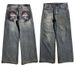 Men's Clothing Retro Distressed Washed Jeans Men's Brand Teenagers Wide-leg Workwear Heavy-duty Design Casual Pants_mkmklike.com