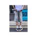 Rose Ripped Denim Shorts Men's Summer Thin Design Niche Pants American High Street Straight Five-point Pants_mkmklike.com