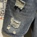 Men's Trendy Distressed Denim Shorts Light Colored Stretch Straight Leg Summer Half Length Pants_mkmklike.com
