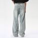 Men's Clothing 2025 Summer New Products American Trendy Drape Washed Light Blue Straight Loose Jeans_mkmklike.com