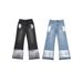 Men's Distressed Paint-Splash Jeans – Oversized Straight Leg Denim Pants (High Waist, Raw Hem, 100% Cotton, No Stretch)_mkmklike.com