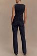 K Women's Button Up High Waisted Denim Top And Pants Set_mkmklike.com