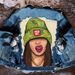 1490 * Green Hat Girl Denim Women's Casual Outdoor Winter Jacket Trade_mkmklike.com