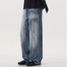 American Washed White Jeans For Men Loose Street Style Vibe Straight Pants Versatile Wide-Leg Long Trousers_mkmklike.com