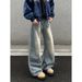 Bamboo Water Washed Scimitar Jeans Men's Autumn American High Street Vibe Pants Trendy Brand Loose Wide Leg Casual_mkmklike.com