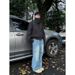 Men's Clothing Spring And Summer New Loose Jeans Men's Light Blue Slim Trousers Straight Casual Wide Leg Pants Drape Pants_mkmklike.com