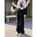Black Straight-leg Workwear Jeans For Women, Spring/summer/autumn 2024 New Style, Petite Retro Loose High-waisted_mkmklike.com