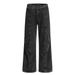 Washed Vintage Denim Punk Street Style Split Deconstructed Design Loose Casual Straight Pants For Men_mkmklike.com