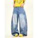 "Women's Dopamine Star Wash Denim Jeans – 90s Vintage Baggy Wide-Leg Pants (Retro Streetwear, Soft Stretch, High Waist)"_mkmklike.com