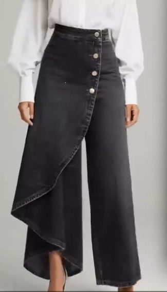 Women's Long Denim Jeans Baggy Button Design Women's Clothing Relaxed Everyday Wear Versatile Comfortable Feshion Trend_mkmklike.com