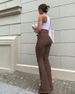 Women's Clothing Spot Street Fashion Ripped Edge High Waist Hip Lift Flared Jeans Tall And Slim Casual Trousers_mkmklike.com