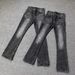 American-style Deconstructed Black Gray Pattern Clean-fit High Street Style Washed Straight-leg Jeans With A Vintage_mkmklike.com