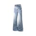 Cleanfit Men's Large Size Lightning Pattern Jeans Casual High Street Trendy Mid Waist Straight Pants With Zipper Fly_mkmklike.com