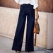 Women's Clothing Vintage High-Waisted Flared Jeans For Women - Retro Wide Leg Denim Pants With Stretch, Classic Black & Indigo Blue_mkmklike.com