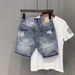 Men's Relaxed Fit Distressed Denim Shorts Ripped Boyfriend Jeans Mid-Length Casual Streetwear Vintage Chic Style Summer_mkmklike.com