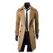 Men's long double-breasted trench coat men's tweed coat slim tweed coat_mkmklike.com