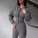 European American Style Autumn Winter Women's Solid Color Waist Cinch Hooded Sweatshirt And Sports Casual Long Pants_mkmklike.com