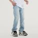 Vintage Washed Denim Jeans For Men - Relaxed Fit, Heavy Duty Cotton, Classic Straight Leg, Light Blue, S-Xxl_mkmklike.com