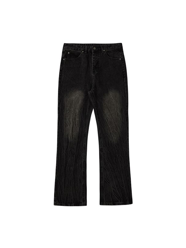 Men's Clothing Men's Clothing | Vintage 517 Style Black And Gray Lightning Pattern Washed Flared Jeans Kenijima_mkmklike.com