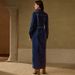 K Women's Long Sleeved Breasted Fashionable Long Dress. Excluding Belt_mkmklike.com