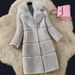 Sheepshear autumn and winter new spliced fur all-in-one mid-length imitation fox fur collar coat and fur jacket_mkmklike.com