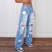 Cross-border European And American Women's Jeans 2025, Ripped, Washed, Distressed, Straight-leg Jeans,_mkmklike.com