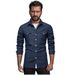 Men's Denim Shirt Jacket - Stretch Comfort Fit Casual Open Front Shirt For Everyday Wear, Lightweight Breathable Cotton Blend, S-3XL_mkmklike.com