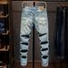 Men's High End Light Colored Jeans Trendy Summer Style Straight Leg Slim Fit Stretchy Casual Pants for Spring And Autumn_mkmklike.com