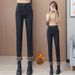 2026 Fall/Winter New Style Fleece-Lined Warm Slim-Fit Pants High-Waisted Slimming Thick Stretchy Versatile Women's Denim_mkmklike.com