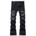 Trendy New Men's Star-patterned Jeans, Unisex, Personalized, Slightly Flared, Slim-fit, Ripped, Trendy, Stretchy, Casual_mkmklike.com