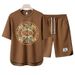 Men's Clothing 2024 Waffle Casual Summer Suit Men's Loose Teen Short sleeved T shirt Shorts Handsome Two piece Suit_mkmklike.com