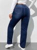 K Fashionable Casual Elastic Denim Straight Leg Pants_mkmklike.com