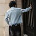 Men's Casual Denim Jacket Trendy Lapel Cardigan Korean Versatile Spring Fashion Slight Stretch Polyester_mkmklike.com