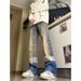 Men's Clothing High Street Gradient Wide Leg Jeans Washed Loose Straight High End Casual Contrast Trousers_mkmklike.com